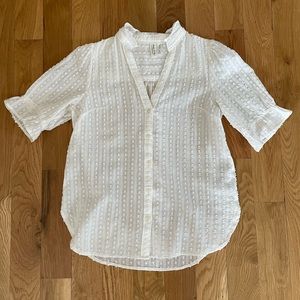 Sheer white Anthropologie blouse